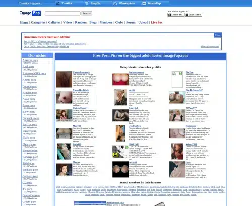 Review screenshot Imagefap.com
