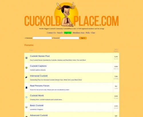 Review screenshot Cuckoldplace.com