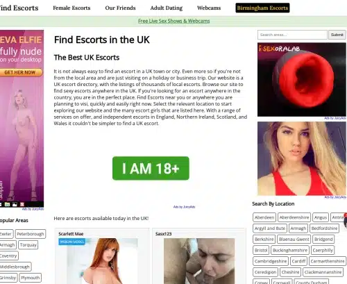 Review screenshot Find-escorts.co.uk