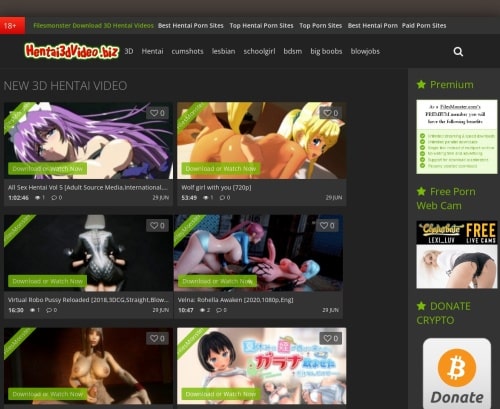 Hentai Biz - Hentai3dvideo y mÃ¡s de 35 sitios porno hentai como Hentai3dvideo.biz