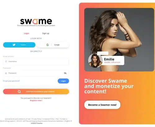 Review screenshot swame.com