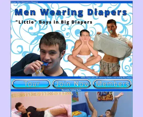 Uno screenshot di revisione degli uomini che indossano i pannolini