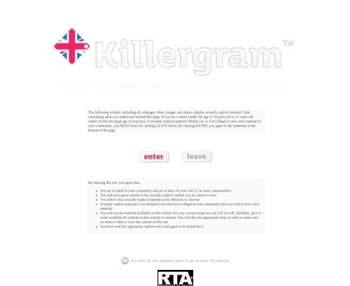 Review screenshot killergram.com