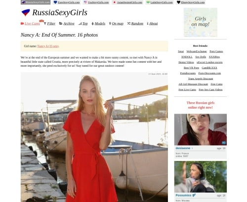 Zrzut ekranu recenzji rosyjskich seksownych dziewczyn