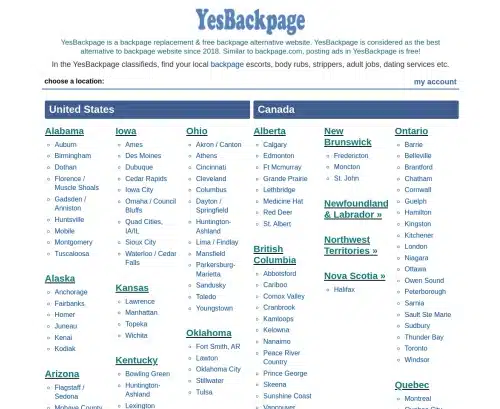 A Review Screenshot of YesBackpage