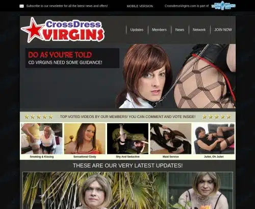צילום מסך סקירה של CrossDressVirgins
