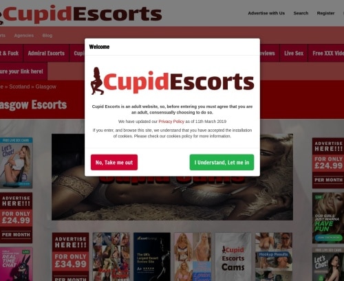 Review screenshot Cupidescorts.co.uk