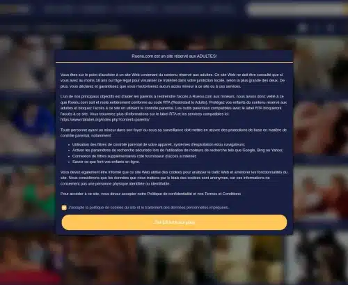 Une capture d'écran d'examen de Ruenu.com
