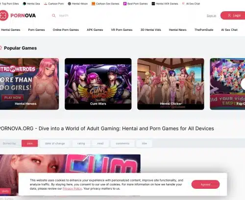 En recension skärmdump av Pornova
