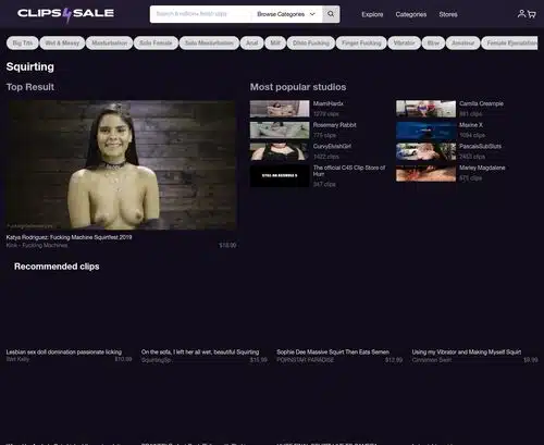 A Review Screenshot of Clips4Sale Squirting