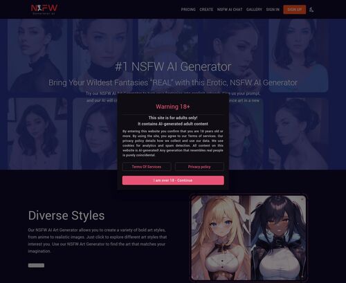 Review screenshot Nsfwartgenerator.ai