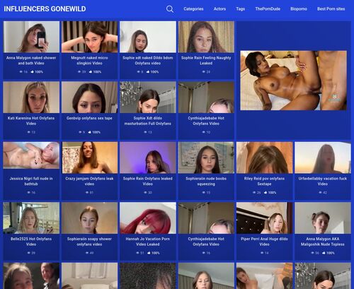 Review screenshot Influencersgonewild.org