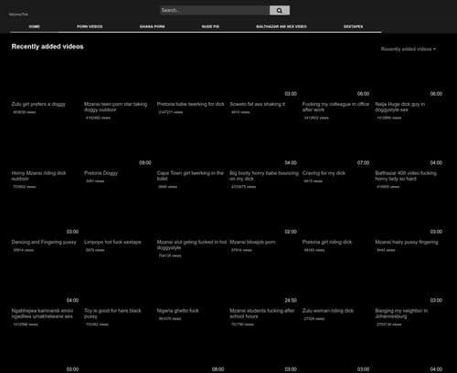 Review screenshot Mzansitok.com