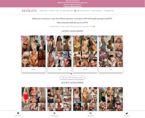 Review screenshot Sxysluts.com