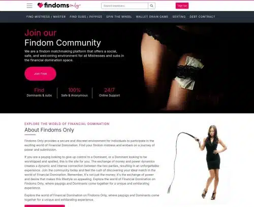 A Review Screenshot of FindomsOnly