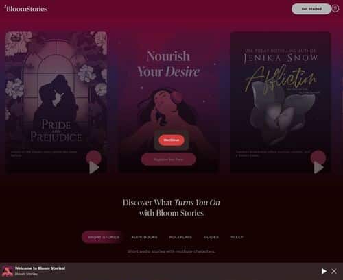 Review screenshot Bloomstories.com