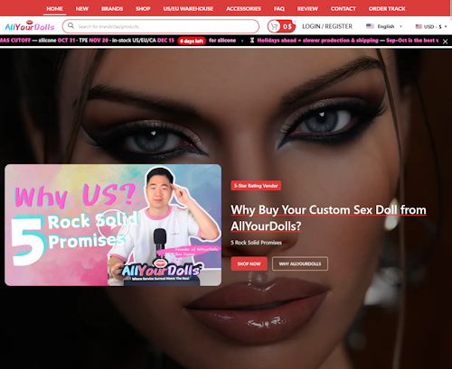 Screenshot from allyourdolls.com for review purposes Review screenshot allyourdolls.com